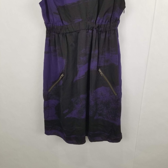 Buffalo David Bitton Purple & Black Sleeveless V-Neck Mini Dress – Size Small - Picture 3 of 6